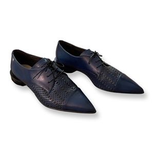 CAPEZZANI Blue Leather Loafers, size 38(IT)/7